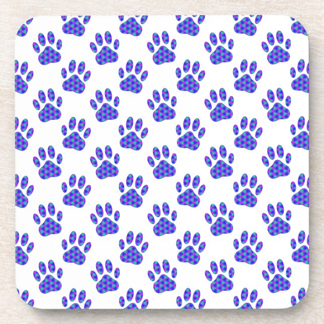 Cosmic Paw Print Pattern Coaster (Front)