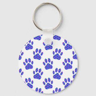 Cosmic Paw Print Pattern Key Ring