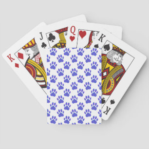 Cosmic Paw Print Pattern Playing Cards