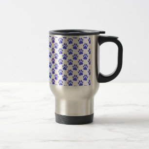 Cosmic Paw Print Pattern Travel Mug