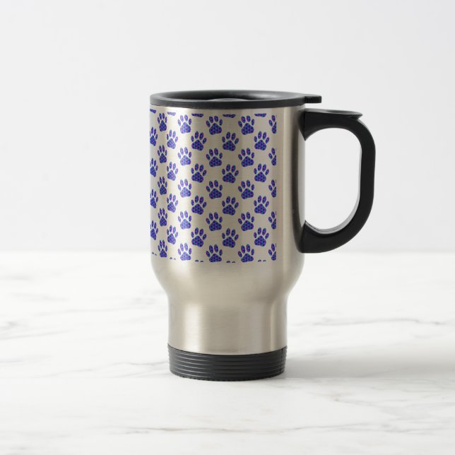 Cosmic Paw Print Pattern Travel Mug (Right)