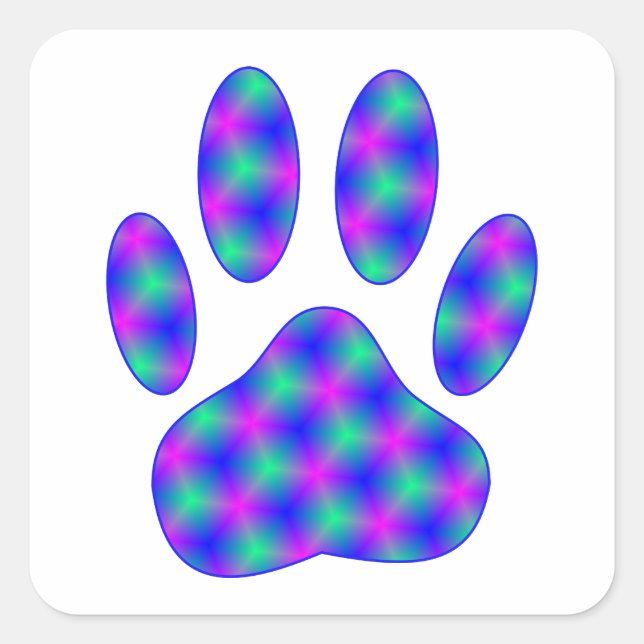 Cosmic Paw Print Square Sticker (Front)