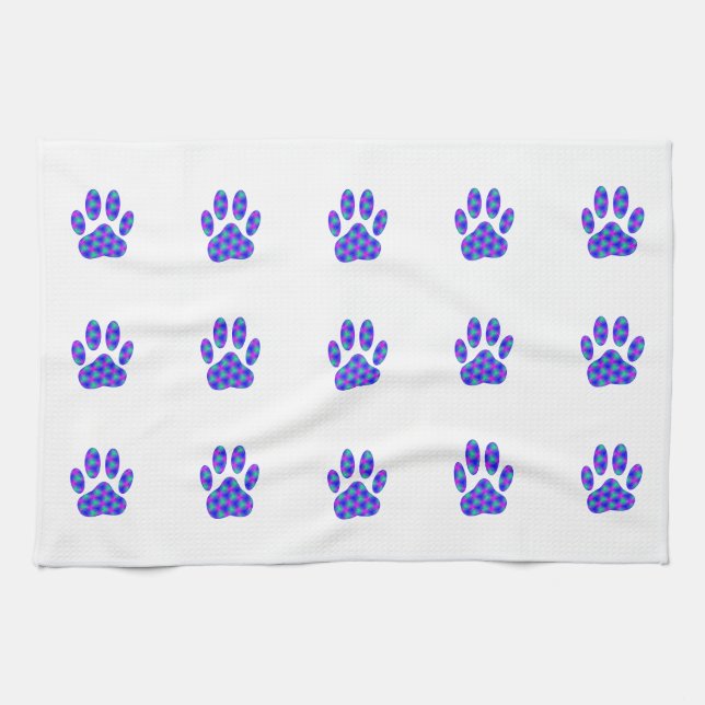 Cosmic Paw Print Tea Towel (Horizontal)