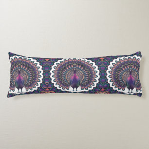 Cosmic Peacock Mandala  Body Cushion