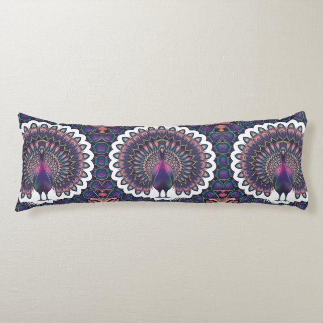 Cosmic Peacock Mandala  Body Cushion (Front)
