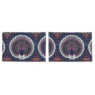 Cosmic Peacock Mandala Pillowcase