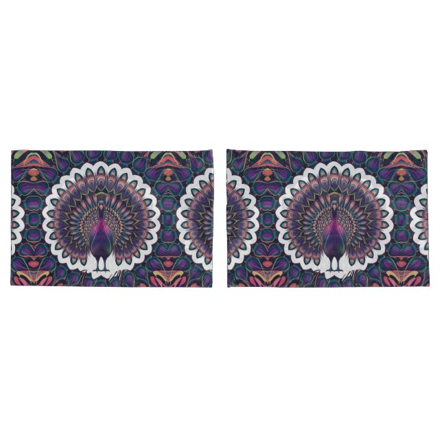Cosmic Peacock Mandala  Pillowcase (Back-Set)