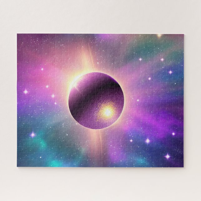 Cosmic Perfect Purple Sphere Orbiting the Universe Jigsaw Puzzle (Horizontal)