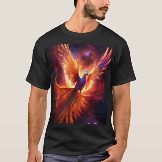  "Cosmic Phoenix Nebula T-Shirt " (Front)
