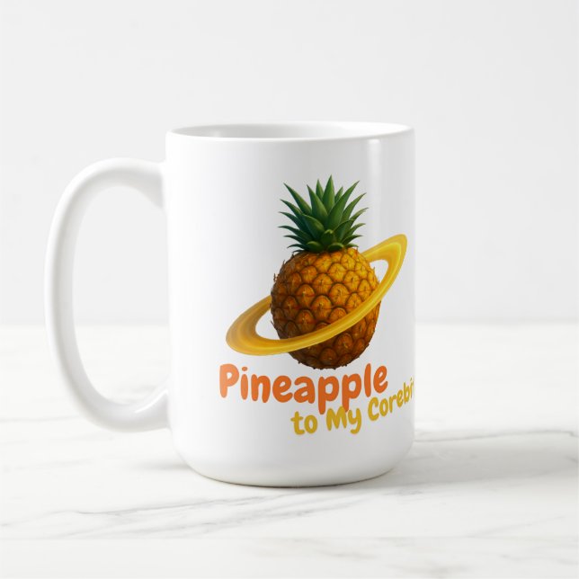 Cosmic Pineapple with Saturn Ring Orbit Coffee Mug (Left)
