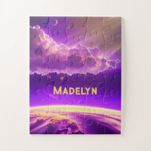 Cosmic Pink and Purple Amazing Magic Fun Galaxy Jigsaw Puzzle