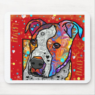 Cosmic Pit Bull - Bright Colourful - Gift Idea Mouse Pad
