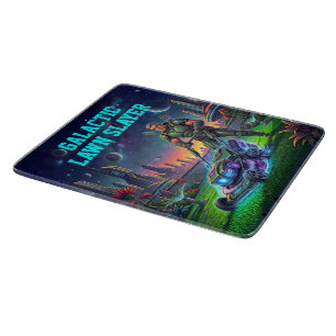 Cosmic Pop Art Astronaut Lawn Slayer Sci Fi Cutting Board