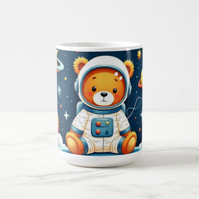 Cosmic Porcelain Astronaut Bear Coffee Mug (Center)