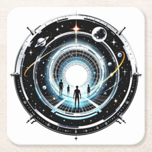 Cosmic Portal Square Paper Coaster