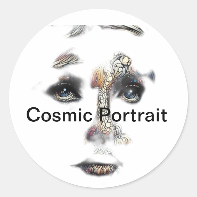 Cosmic Portrait Classic Round Sticker (Front)