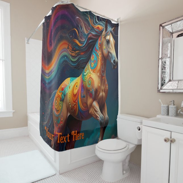 Cosmic Psychedelic Horse: Surreal Journey  Shower Curtain (In Situ)