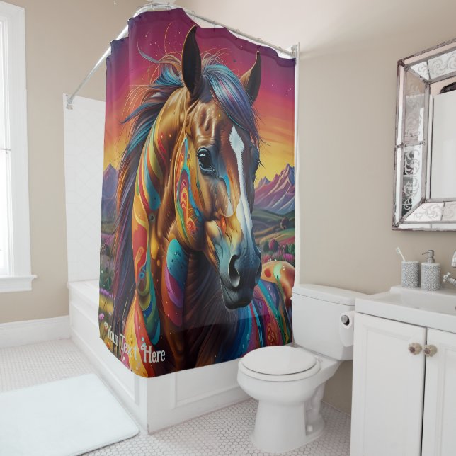 Cosmic Psychedelic Horse: Surreal Journey  Shower Curtain (In Situ)