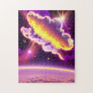 Cosmic Purple and Yellow Nebula Stunning Image Jigsaw Puzzle