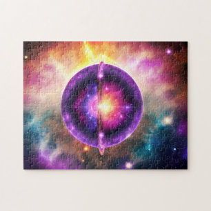 Cosmic Purple Blue Mystical Interstellar Object Jigsaw Puzzle
