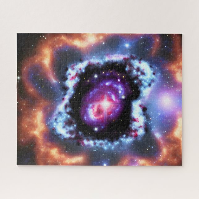 Cosmic purple blue pink gold outerspace landscape jigsaw puzzle (Horizontal)