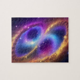 Cosmic Purple Figure Eight in Golden Time Galaxy Jigsaw Puzzle