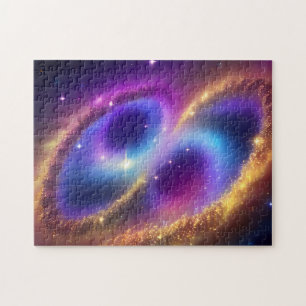 Cosmic Purple Figure Eight in Golden Time Universe Jigsaw Puzzle