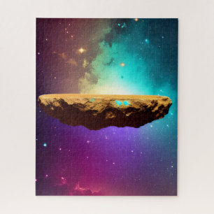 Cosmic Purple Galaxy Floating Asteroid Plateau Jigsaw Puzzle