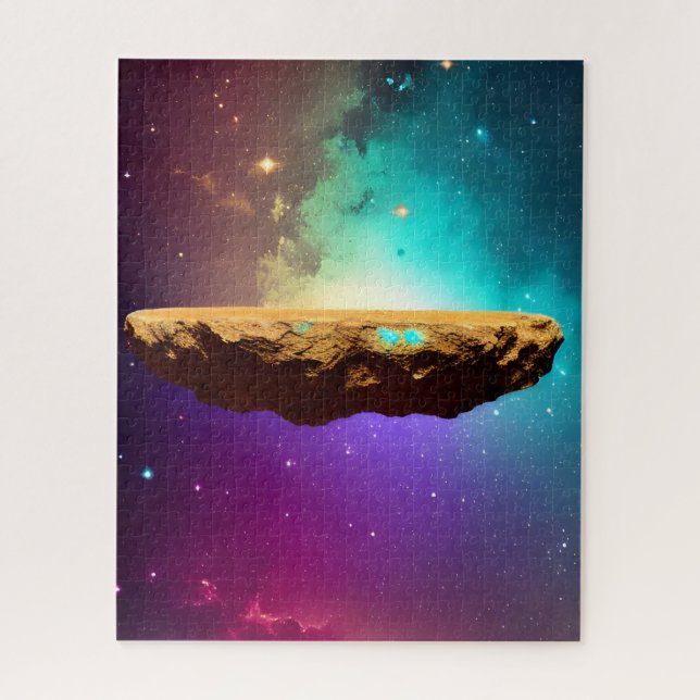 Cosmic Purple Galaxy Floating Asteroid Plateau  Jigsaw Puzzle (Vertical)