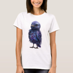 Cosmic Purple Starry Galaxy Raven Women T-Shirt