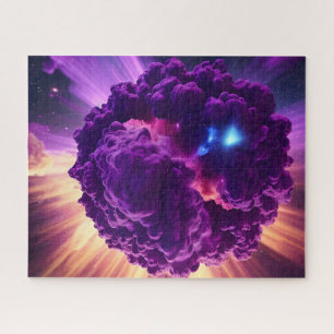 Cosmic purple supernova clouds erupting in space jigsaw puzzle
