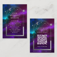 Cosmic Purple Teal Wedding Website RSVP QR Code