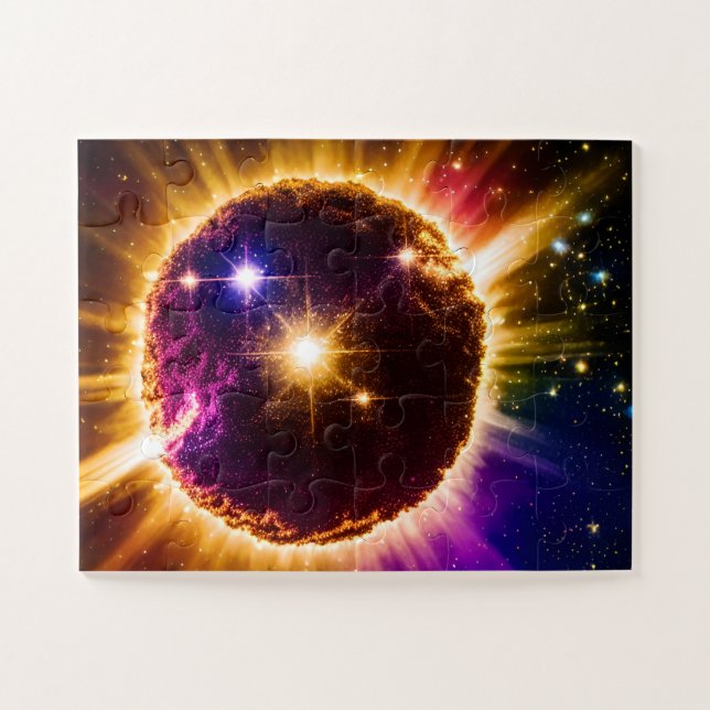 Cosmic Purple U.F.O. Flying in Amazing Universe Jigsaw Puzzle (Horizontal)