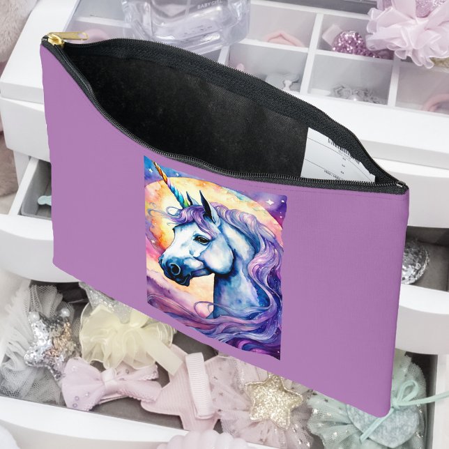 Cosmic Purple Unicorn Accessory Pouch (Creator Uploaded)