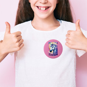 Cosmic Purple Unicorn Button