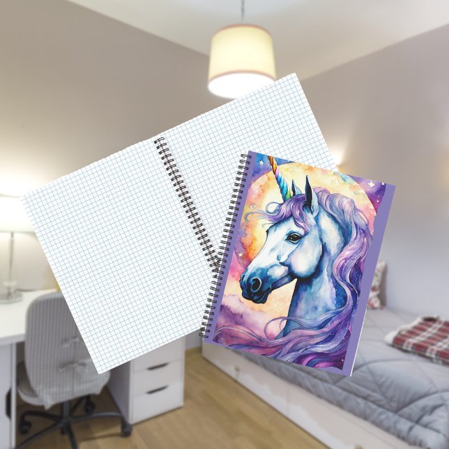 Cosmic Purple Unicorn Spiral Notebook (Creator Uploaded)