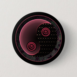 Cosmic Purple Yin Yang 6 Cm Round Badge