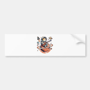 Cosmic Purr - Astro Guitarist Cat Bumper Sticker