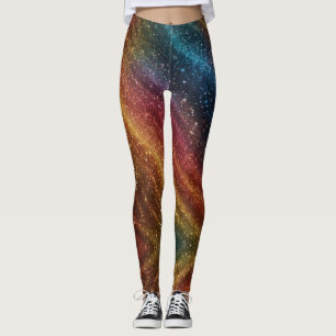 Cosmic Rainbow Iridescent Glitter Leggings