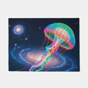 Cosmic Rainbow Jellyfish Doormat