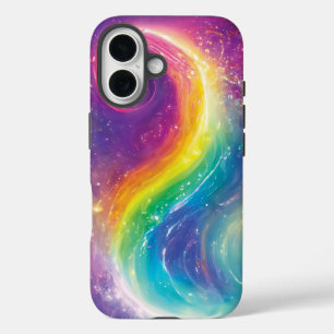 Cosmic Rainbow Yin Yang Water Nebula Dreams iPhone 16 Case