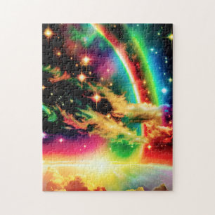 Cosmic Rainbows Interstellar Event in Outer Space Jigsaw Puzzle