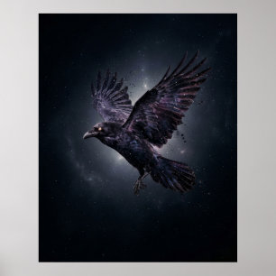 Cosmic Raven Star Void Poster