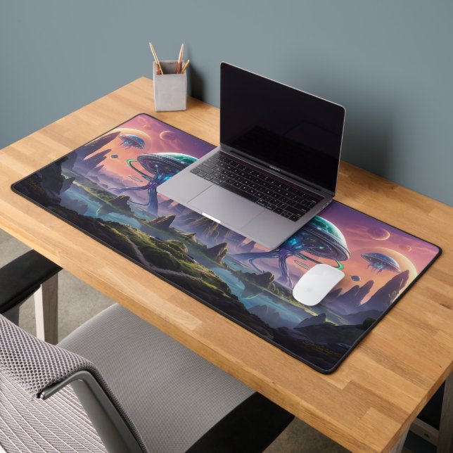 Cosmic Realms: Alien Worlds in Motion Desk Mat (Office 2)