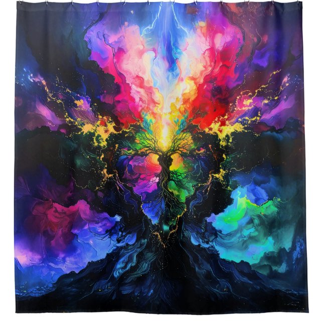 Cosmic Requiem abstract 001 Shower Curtain (Front)