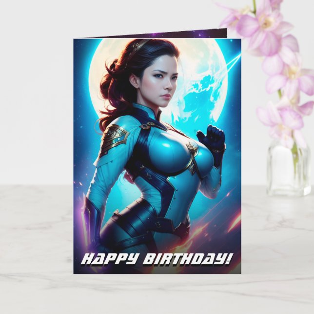 Cosmic Retro 50's Sci-Fi Nova Space Ranger Card (Orchid)