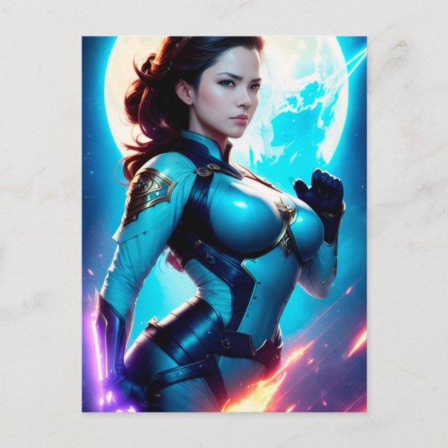 Cosmic Retro 50's Sci-Fi Nova Space Ranger Postcard (Front)