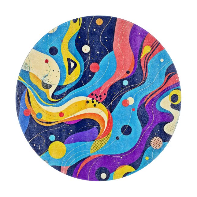 Cosmic Rhythm Art Cutting Board (Front)