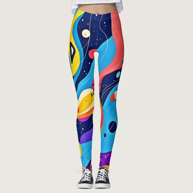 Cosmic Rhythm Art Leggings (Front)