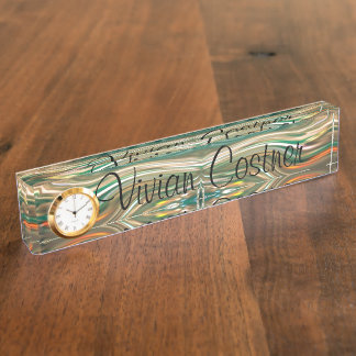 Cosmic River Liquid Crystal Desk Name Plate